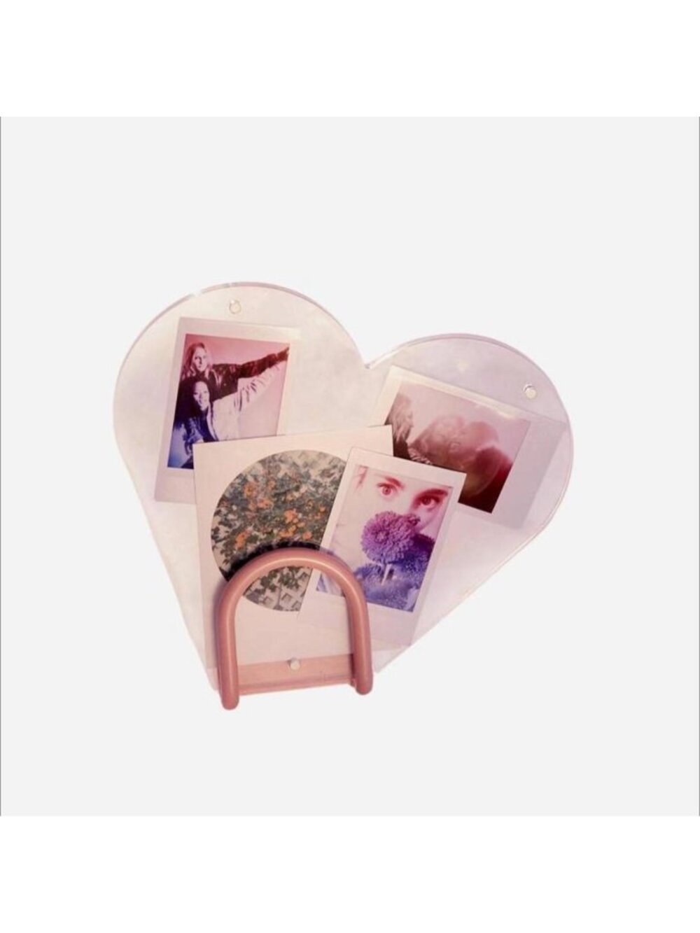 Heart Shaped Photo Frame with Pink Stand